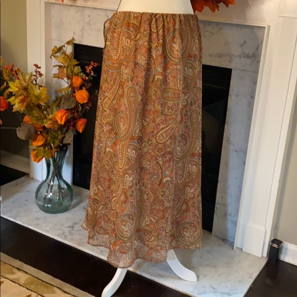 Gorgeous chiffon paisley lined maxi skirt - Picture 4 of 6